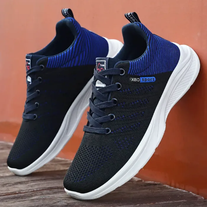 Sports shoes men fall new men's shoes match color fashion casual shoes lace up Korean version of mesh running shoes - Image 2