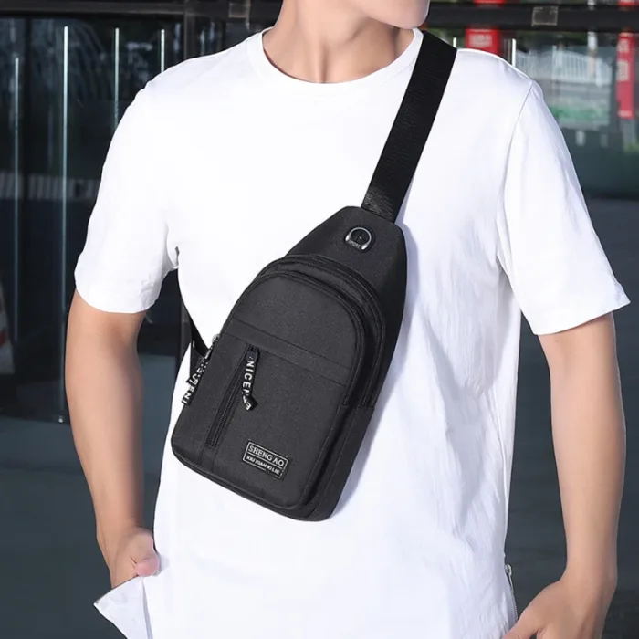 Men's Chest Bag New Fashion Korean-Style Casual Sports Water-Proof Shoulder Crossbody Bag Cross Body Chest Bag for Men - Image 3