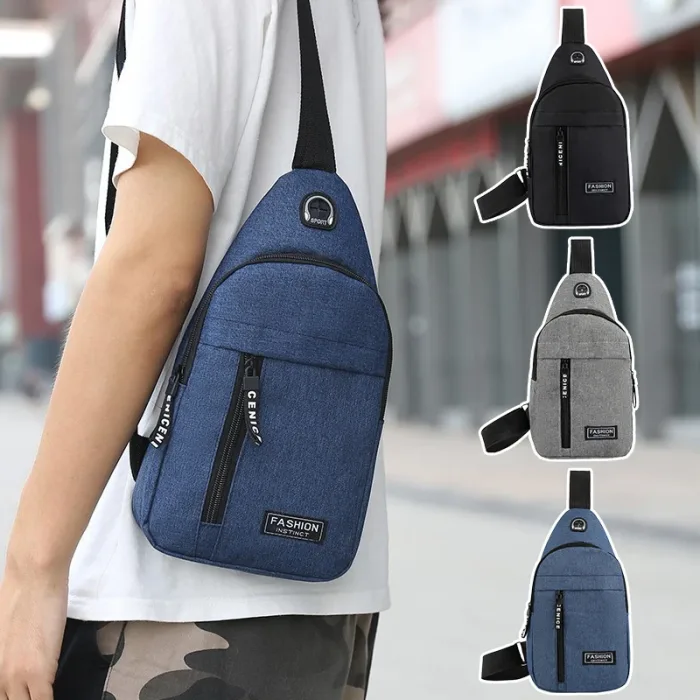 Men's Chest Bag New Fashion Korean-Style Casual Sports Shoulder Crossbody Bag Messenger Chest Bag For Men