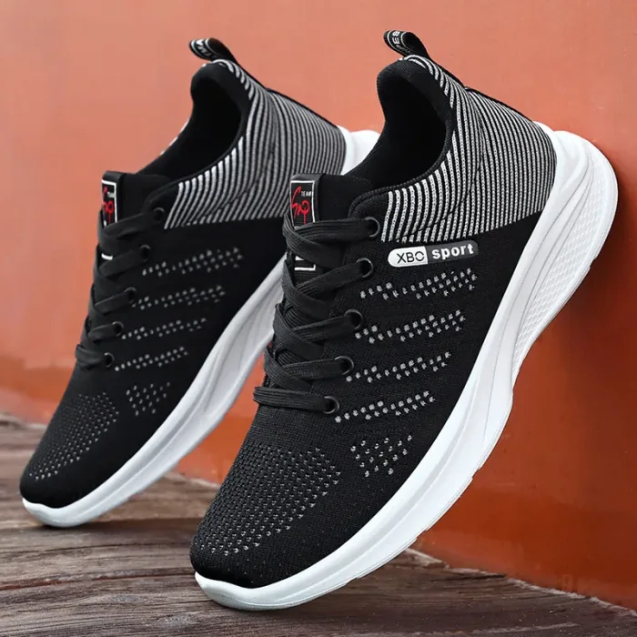 Sports shoes men fall new men's shoes match color fashion casual shoes lace up Korean version of mesh running shoes