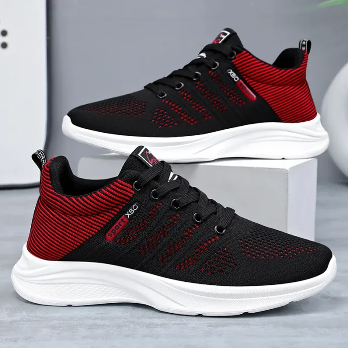 Sports shoes men fall new men's shoes match color fashion casual shoes lace up Korean version of mesh running shoes - Image 3