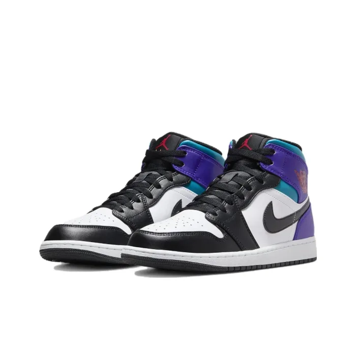 New Arrival Nike Air Jordan 1 Retro Mid "Light Smoke Grey" For Men's and Women's Classic Basketball Sneakers Shoes - Image 4