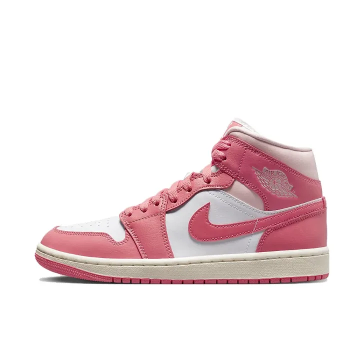 New Arrival Nike Air Jordan 1 Retro Mid "Light Smoke Grey" For Men's and Women's Classic Basketball Sneakers Shoes